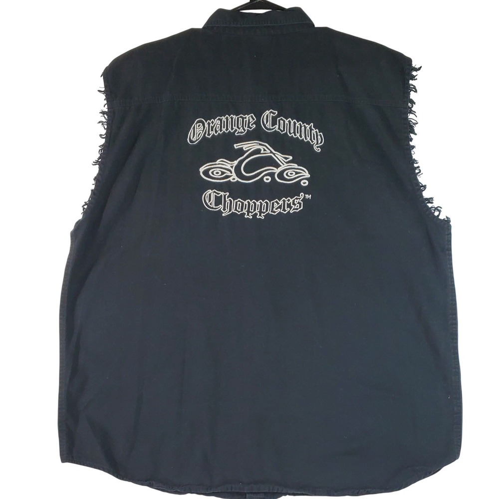 Orange County Choppers‎ Mens XXL Black Cotton Sleeveless Biker Shirt Vest  y2k
